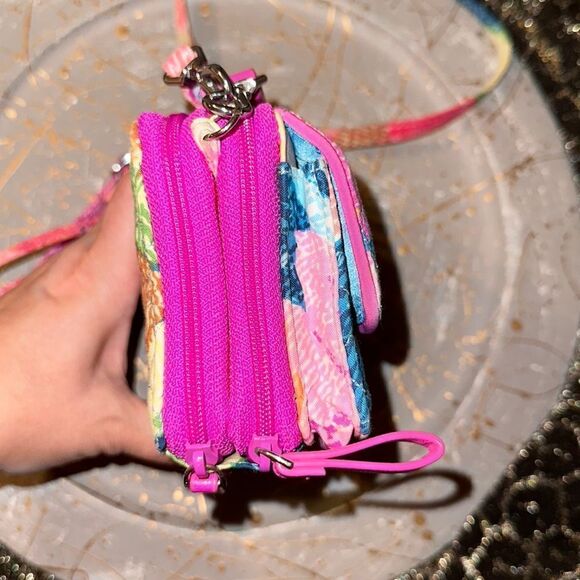 Vera Bradley Superbloom RFID Floral Quilted Mini Crossbody Double Zip Wallet - Picture 5 of 14